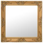 Espelho de Parede Estilo Barroco 60x60 cm Dourado - 320333