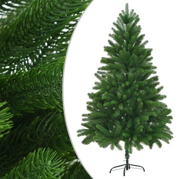 Árvore de Natal Artificial Altura 180 cm Árvore com Neve com 695 Ramos 57  Pinhas e Base de Aço Dobrável Ø104x180 cm Verde