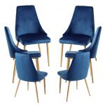 Conjunto 6 Cadeiras Stoik Wood Azul