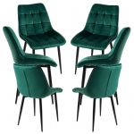 Conjunto 6 Cadeiras Cade Veludo Verde