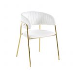 Cadeira Moniel Golden Veludo Branco