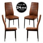 Conjunto 4 Cadeiras Lauter Couro Sintético Marrom Vintage