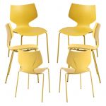Conjunto 6 Cadeiras Plecy Amarelo