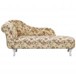 Sofá Chaise-longue com Estampado Floral de Estilo Chesterfield Encosto do Lado Esquerdo Vintage para Quarto Ou Sala de Estar 61x170x79 - 4251682228992