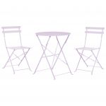 Beliani Conjunto de Jardim em Aço Pintdo em Violeta com 2 Cadeiras e Mesa Dobráveis Design Minimalista Simples 60x60x80 - 4251682270625