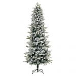 HomCom Árvore de Natal Ø105x210cm Neve Artificial com 784 Pontas de Ramos Ignífugos e Suporte de Aço Decoração de Natal