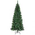 HomCom Árvore de Natal Artificial 210cm Ignífugo com 631 Ramos de Pvc e Suporte de Metal Decoração de Natal para Interiores Verde