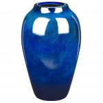 Beliani Vaso Decorativo Azul 37 cm em Terracota Alto Sala de Estar Quarto 22x22x37 - 4255664811677