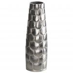 Beliani Vaso Decorativo em Alumínio Prateado 47 cm Sala Corredor Decoração de Casa Design Moderno 8x14x47 - 4251682279901