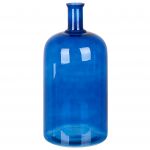 Beliani Vaso Decorativo em Vidro Azul 45 cm Fabrico Artesanal Acessório para Interior Mesa Consola Design Moderno 21x21x45 - 4251682286596