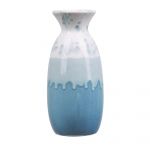 Beliani Vaso Decorativo de Cerâmica Grés Azul e Branca 25 cm Impermeável Acessório Decorativo para Casa Mesa Consola 12x12x25 - 4251682268011