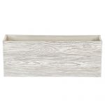 Beliani Vaso Decorativo Efeito Madeira Branca em Fibra de Argila 54 X 17 X 21 cm Ideal para Interior e Exterior 17x54x21 - 4251682214612