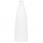 Beliani Vaso Decorativo Branco de Terracota de 45 cm de Altura em Estilo Moderno 17x17x45 - 4251682211000