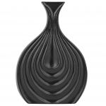 Beliani Vaso Decorativo em Cerâmica Preta 25 cm Vidrado Impermeável Superfície Esculpida Forma Irregular 4x18x25 - 4260624119076