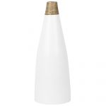 Beliani Vaso Decorativo Branco Feito de Terracota 53 cm de Altura em Estilo Moderno 19x19x53 - 4251682202596