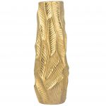 Beliani Vaso Decorativo Dourado de Cerâmica de 37 cm Superfície Esculpida Forma Irregular Design Moderno 15x15x37 - 4260624119052
