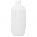 Beliani Vaso Decorativo Branco em Cerâmica com Forma de Cilíndrico 31 cm de Altura em Estilo Moderno 14x14x31 - 4260624118079