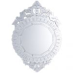 Beliani Espelho de Parede Prateado com Moldura Decorativa ø 70 cm Na Forma de Escudo Design de Princesa 2x67x100 - 4260602377146