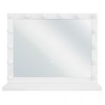 Beliani Espelho de Mesa com Moldura Branca e Iluminação led 50 X 60 cm Design de Espelho de Camarim Glamouroso 2x60x50 - 4251682221061