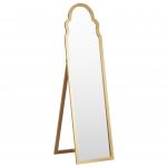 Beliani Espelho de Pé Vidro Estrutura MDF Dourado 40 X 150 cm Decorativo Design Moderno 60x40x150 - 4251682286541