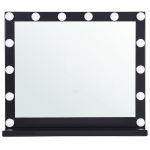 Beliani Espelho de Mesa com Moldura Preta e Iluminação led 50 X 60 cm Design de Espelho de Camarim Glamouroso 2x60x50 - 4251682270465