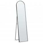 Beliani Espelho de Pé Suporte de Metal Preto 36 X 150 cm Design Moderno Oval de Corpo Inteiro 40x36x150 - 4251682286480