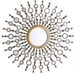 Beliani Espelho de Parede Dourado com Moldura em Metal ø 70 cm Na Forma de Sol Estilo Versalhes 3x70x70 - 4260602377085
