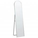 Beliani Espelho de Pé Suporte de Metal Prateado 36 X 150 cm Design Moderno Oval de Corpo Inteiro 40x36x150 - 4251682286497