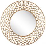 Beliani Espelho de Parede Oval Dourado ø 80 cm Decoração de Parede em Estilo Eclético Sala Corredor 6x80x80 - 4251682216111