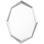Beliani Espelho de Parede Prateada com Moldura Octogonal em MDF 91 X 66 cm Estilo Glamour 7x66x91 - 4251682222983