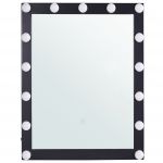 Beliani Espelho de Parede com Moldura Preta e Iluminação led 50 X 60 cm Design de Espelho de Camarim Glamoroso 2x50x60 - 4251682270458
