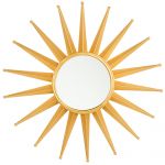 Beliani Espelho de Parede Dourado Moldura em Metal com Formato de Sol ø 60 cm Estilo Vintage 3x60x60 - 4251682207751