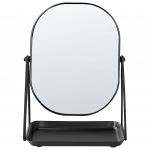 Beliani Espelho de Maquilhagem em Metal Preto 20 X 22 cm Mesa de Cosméticos Duplo com Ampliação 24x31x15 - 4255664811554