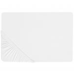 Beliani Lençol-capa em Algodão Branco 200 X 200 cm Bordas Elásticas Padrão Sólido Estilo Clássico para Quarto 200x200x30 - 4255664807694