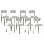 Beliani Conjunto 8 Cadeiras de Jardim de Polipropileno Cinzento Claro Interior e Exterior Plástico Leve Resistente às Intempéries Design Moderno XX - 4255664825506