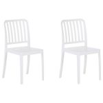 Beliani Conjunto de 2 Cadeiras de Jardim em Plástico Branco Design Moderno Resistente à Água 47x42x82 - 4251682276467