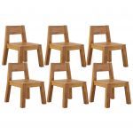 Beliani Conjunto de 6 Cadeiras de Jardim em Madeira de Acácia Interior e Exterior Design Rústico 61x59x81 - 4251682282611