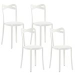 Beliani Conjunto de 4 Cadeiras de Jardim de Polipropileno Branco Uso em Interior e Exterior Plástico Leve e Resistente às Intempéries Design Moderno 40x38x80 - 4251682267021