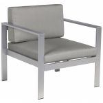 Beliani Cadeira de Jardim com Estrutura em Alumínio Cinzento Escuro Almofadas em Poliéster Interior e Exterior 70x77x80 - 4251682270090