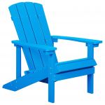 Beliani Cadeira de Jardim Azul de Madeira Sintética Resistente Aos Diversos Climas Estilo Moderno 88x75x88 - 4251682202428