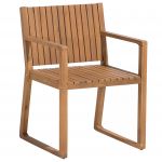 Beliani Cadeira de Jardim Castanha em Madeira de Acácia 80 X 59 cm Design Clássico para Exterior 59x54x80 - 4260586356502