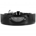 Beliani Banheira de Hidromassagem de Canto em Acrílico Preto Capacidade 350 Litros com Iluminação led Estilo Moderno 190x138x61 - 4251682244145