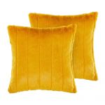 Beliani Conjunto de 2 Almofadas Decorativas em Poliéster Amarelo 45 X 45 cm Fecho de Correr Sala Quarto 10x45x45 - 4251682278386