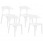 Beliani Conjunto de 4 Cadeiras em Polipropileno Branco Leve Resistente às Intempéries para Interior Ou Exterior de Estilo Moderno 49x40x76 - 4255664807441