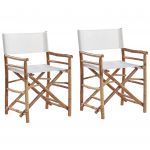 Beliani Conjunto de 2 Cadeiras de Bambu, Cadeiras de Realizador Dobráveis Castanho Claro Uso em Interior e Exterior 45x58x86 - 4251682267106
