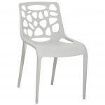 Beliani Cadeira Cinzenta de Plástico Encosto Esculpido para Exterior e Interior 54x46x79 - 4260586355482