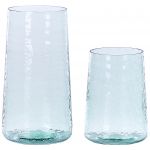 Beliani Conjunto de 2 Vasos de Flores Vidro Transparente Decorativo Vidro Acessório para Casa, Sala de Estar, Sala de Jantar 12x12x25 - 4251682280693