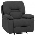 Beliani Cadeira Reclinável em Tecido Cinzento Escuro com Ajuste Manual Das Costas e Apoio para os Pés 74x85x101 - 4260624114507