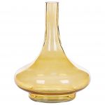 Beliani Vaso de Flores Vidro Amarelo Colorido Transparente Garrafa de Vidro Decorativo Acessório para Casa 23x23x30 - 4251682280679