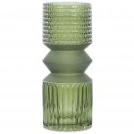 Beliani Vaso de Vidro Verde Azeitona 26 cm Decoração de Mesa Casa Decoração Moderna Design 11x11x26 - 4251682294874
